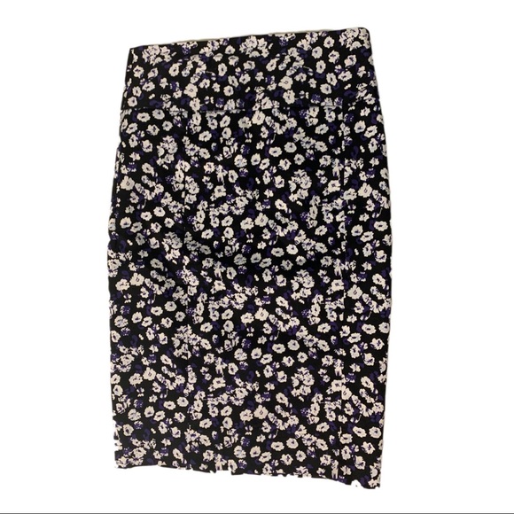 Express Dresses & Skirts - Express Black, White, Purple Floral Pencil Skirt